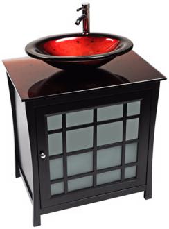 Panache Red Lava Glass Contemporary Vanity R9135