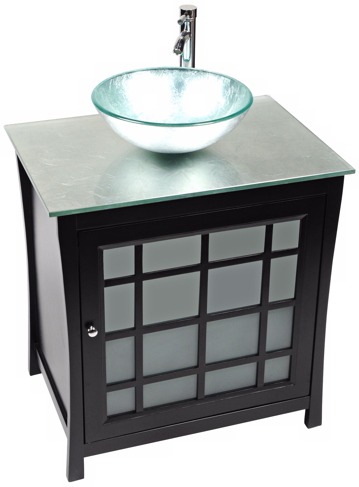Panache Silver Foil Glass Contemporary Vanity