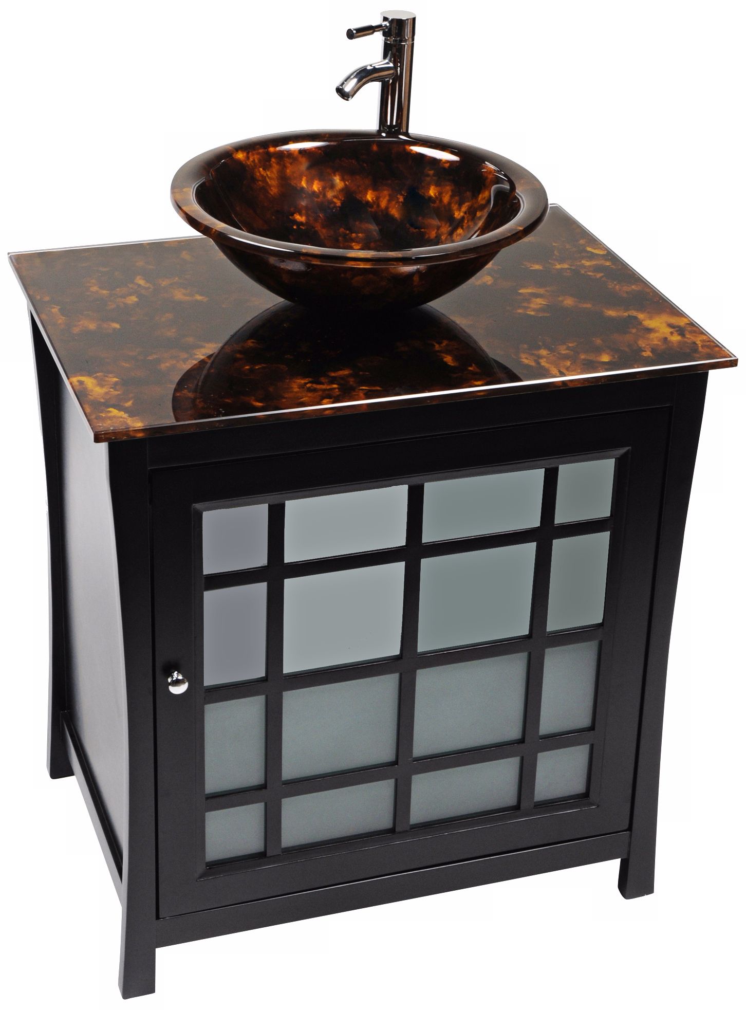 Panache Tortoise Glass Contemporary Vanity