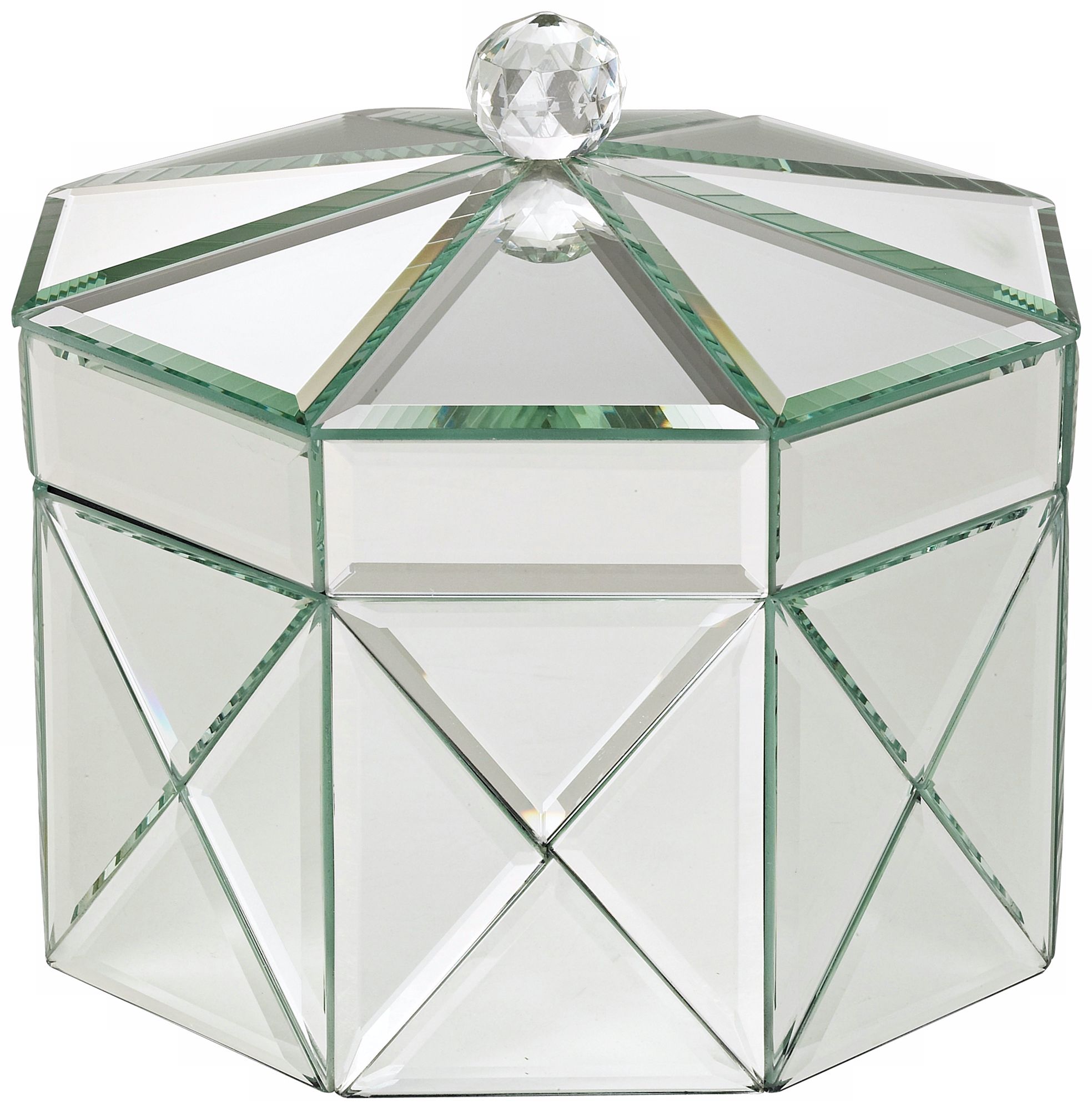 Octagonal Mirrored Jewelry Box