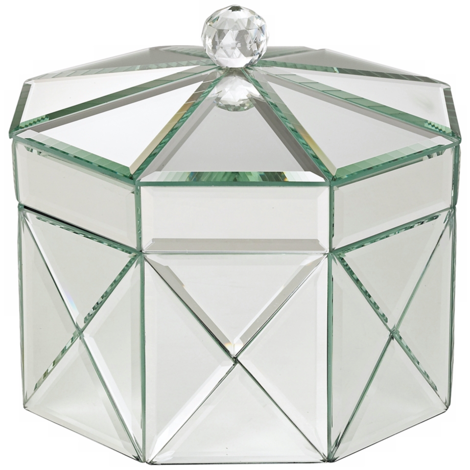 Octagonal Mirrored Jewelry Box   #R9212