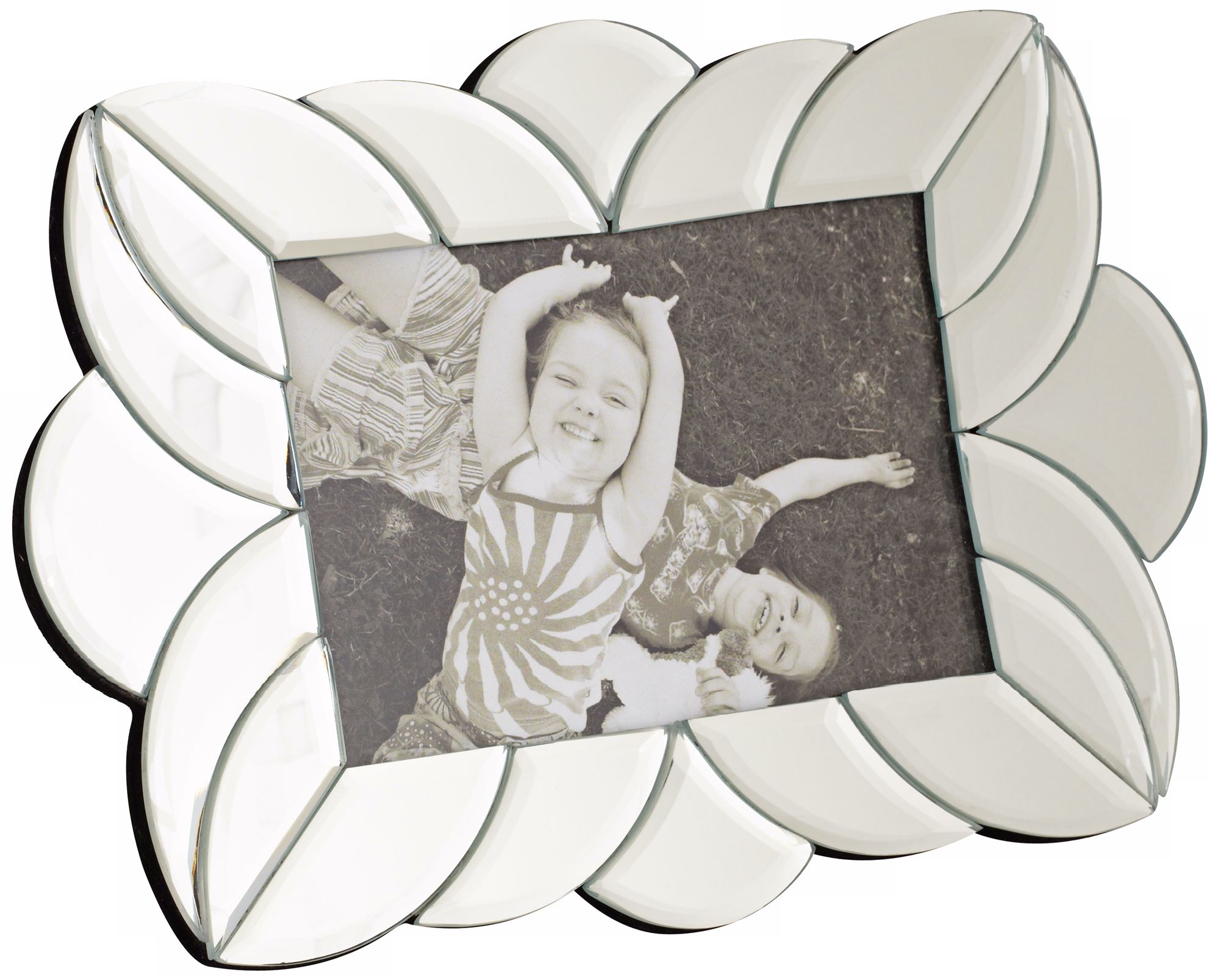 Mirrored Silver 10" High Picture Frame