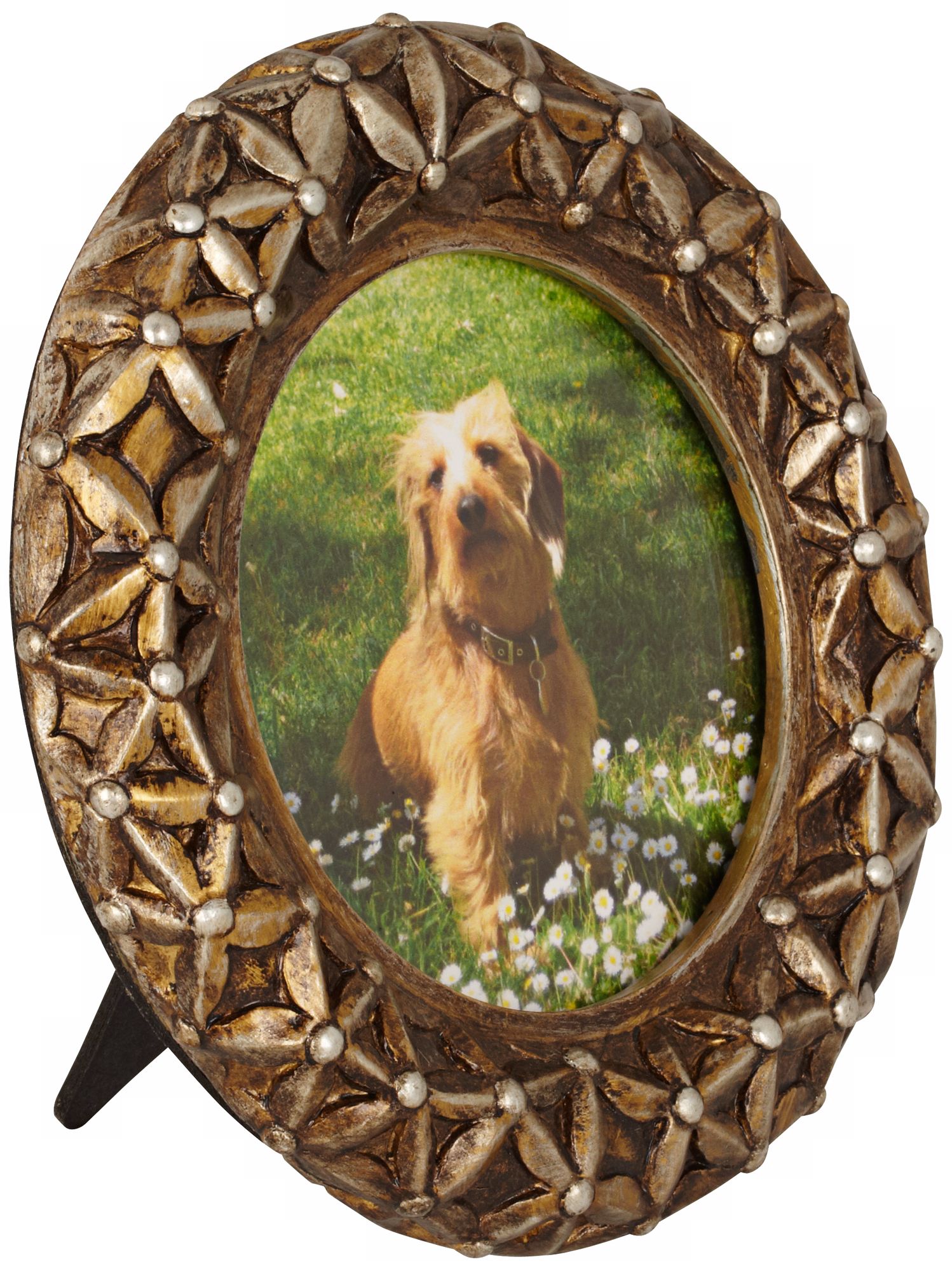 Floral Lattice Round Picture Frame