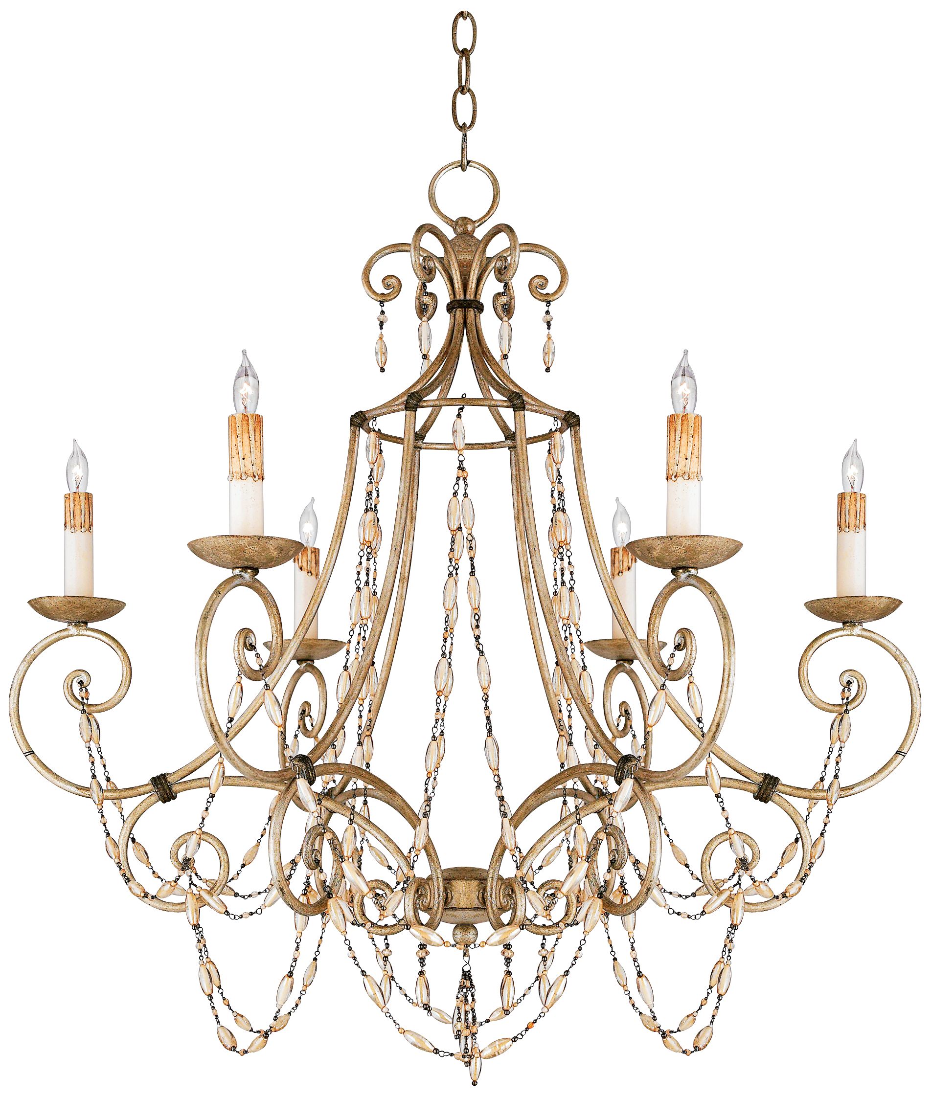 Quoizel Savigne Antique Silver & Ancient Brass Chandelier