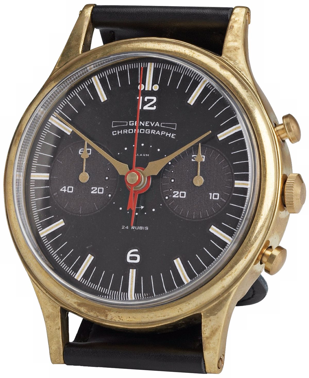 Uttermost Geneva Brass Wristwatch Alarm Desk Clock