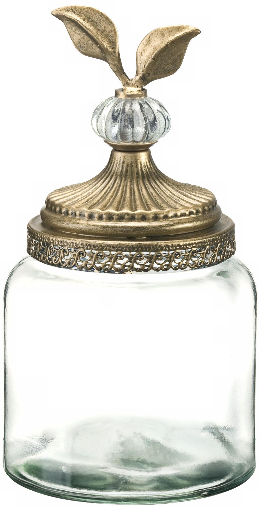 Glass Jar with Gold Leaf Lid