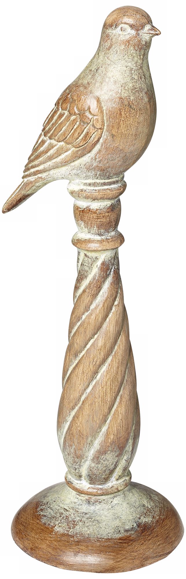 Washed Brown 12 1/4" High Decorative Bird Finial