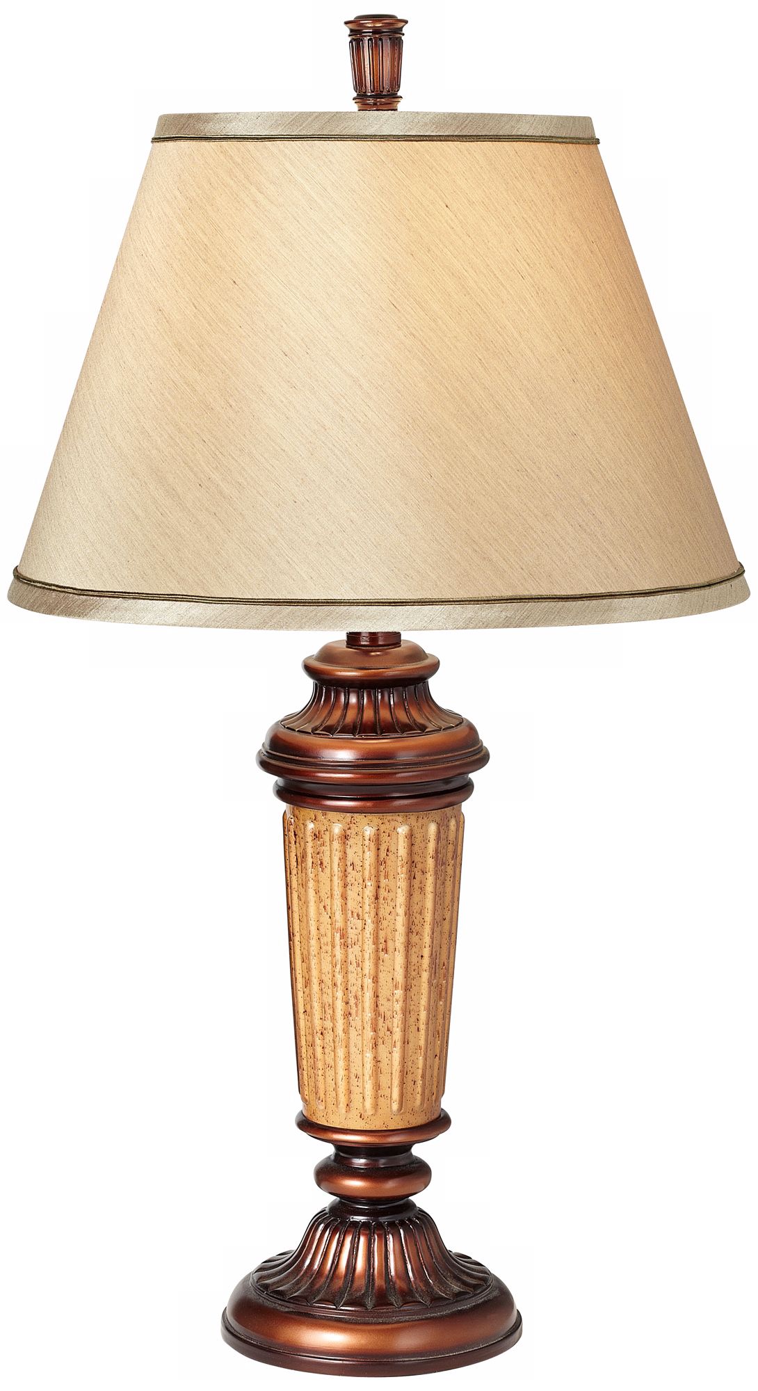 Sovereign Amber Glass With Night Light Table Lamp
