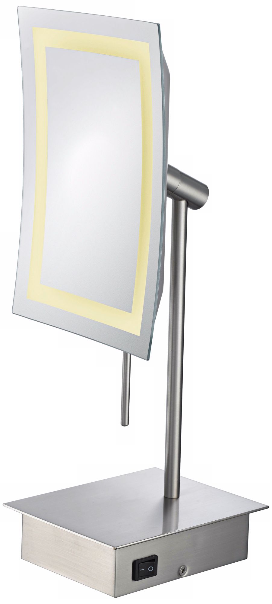 Aptations LED Nickel Minimalist Tabletop Vanity Mirror