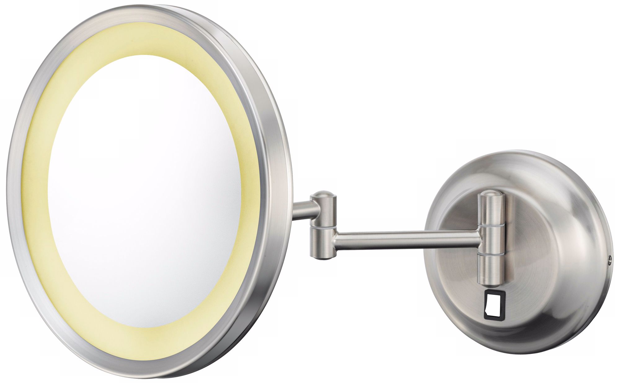 Aptations Hardwire Brushed Nickel Round LED Wall Mirror