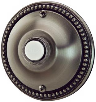 NuTone Round Pewter Finish Wired Push Button Doorbell T0131