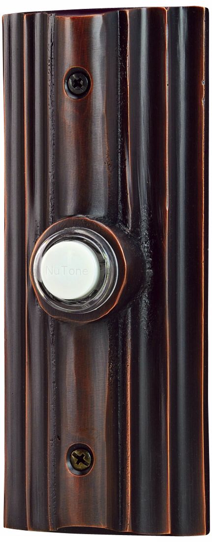 NuTone Furrowed Oil Rubbed Bronze Wired Push utton Doorbell T0152