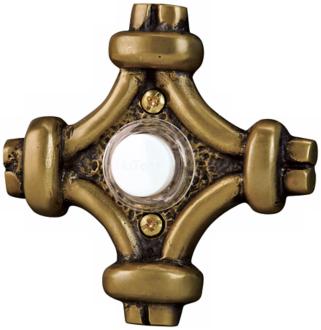 NuTone Loop Stitch Antique Brass Wired Push Button Doorbell T0160