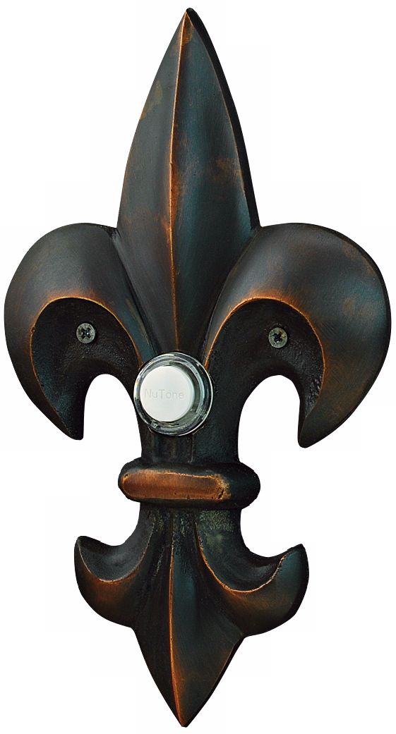 NuTone Fleur de lis Rubbed Bronze Wired Push Button Doorbell T0163