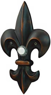 NuTone Fleur de lis Rubbed Bronze Wired Push Button Doorbell T0163
