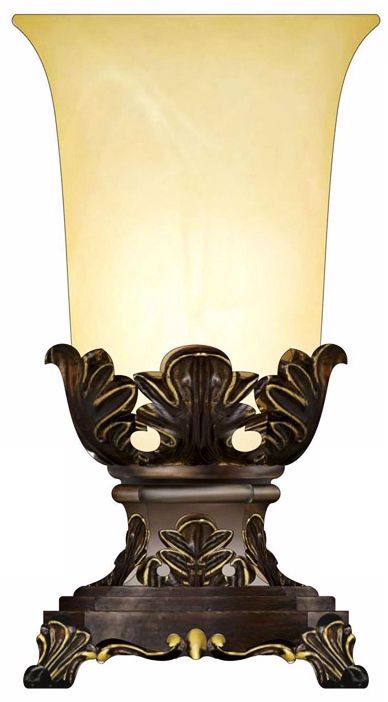 Sovereign Amber Glass Classical Base Accent Table Lamp