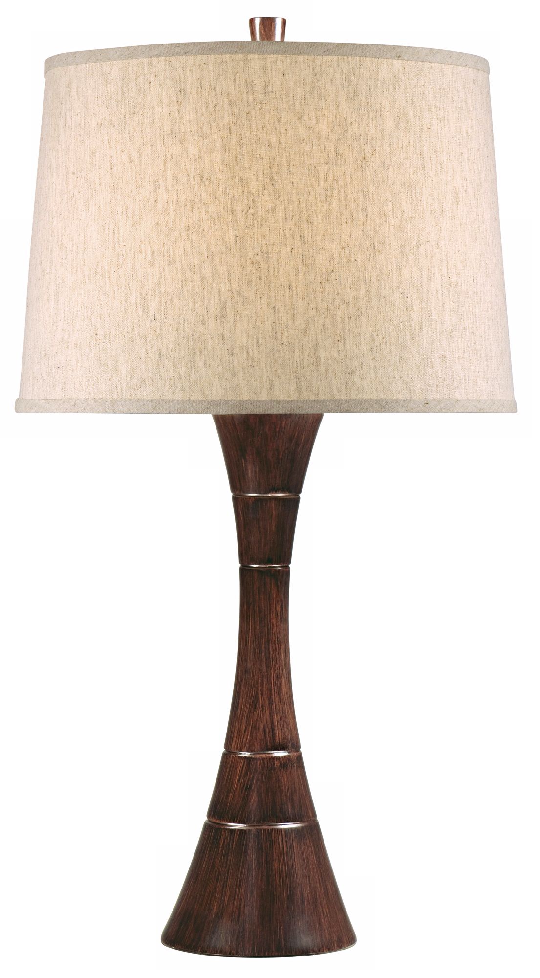 Tapered Wood Grain Column Table Lamp