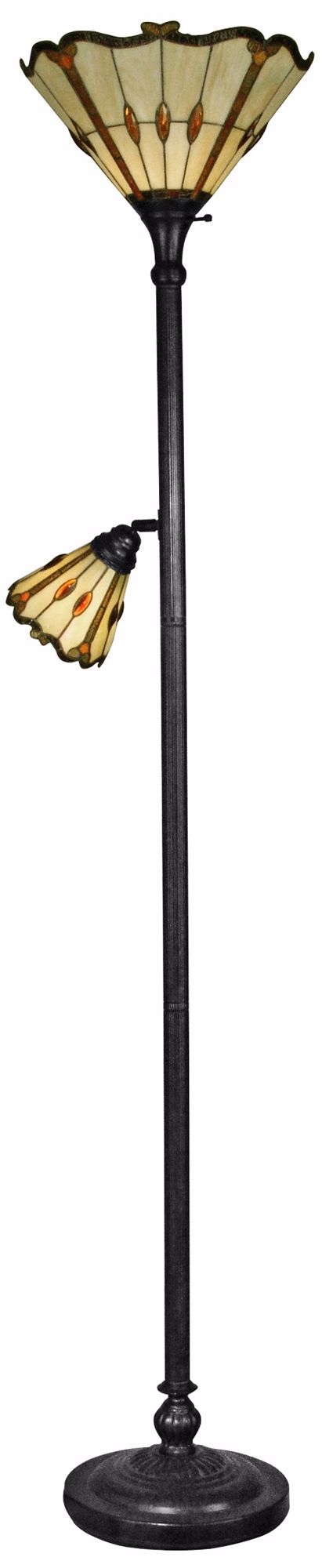 Dale Tiffany Jewel Torchiere Floor Lamp with Side Light