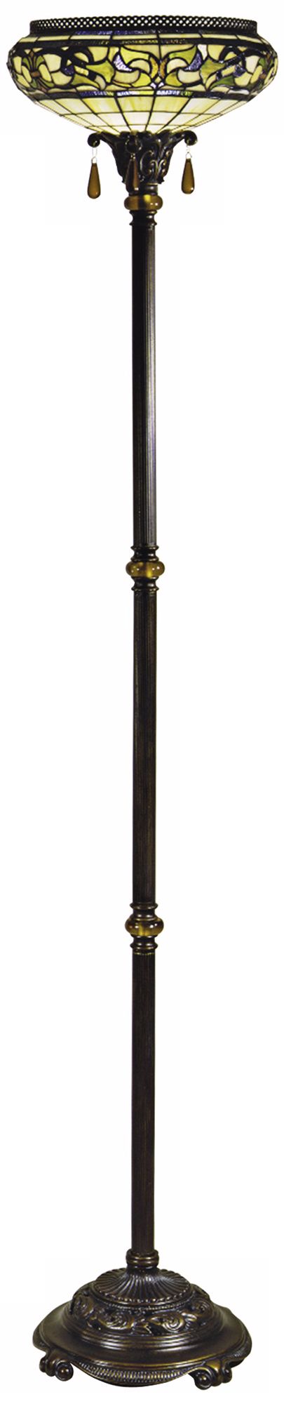 Dale Tiffany Lewellen Antique Bronze Torchiere Floor Lamp