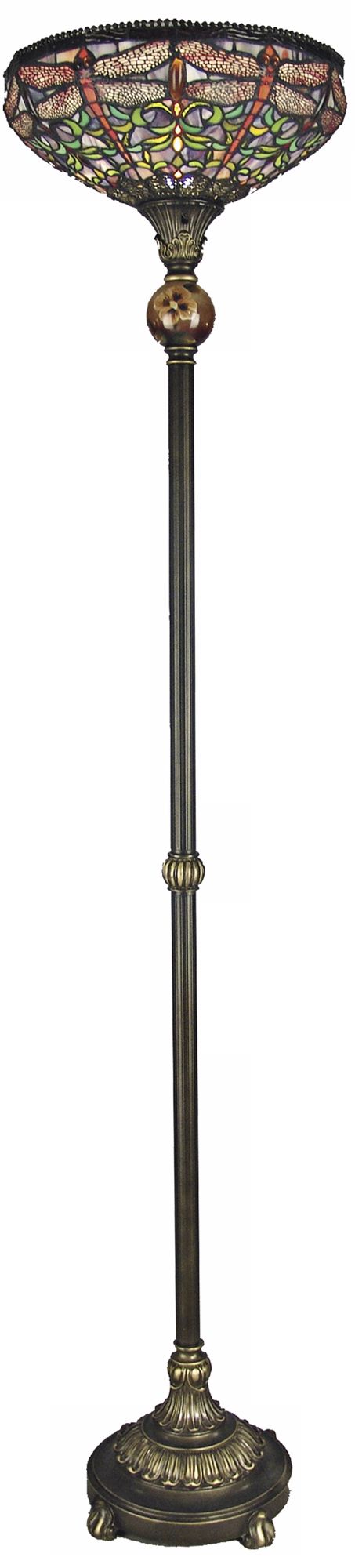 Dale Tiffany Pierre Art Glass Torchiere Floor Lamp