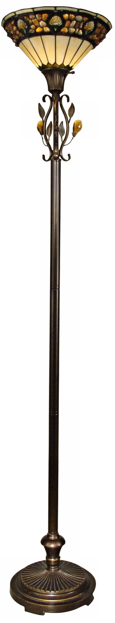 Dale Tiffany Crystal Jewel Pebble Stone Torchiere Floor Lamp