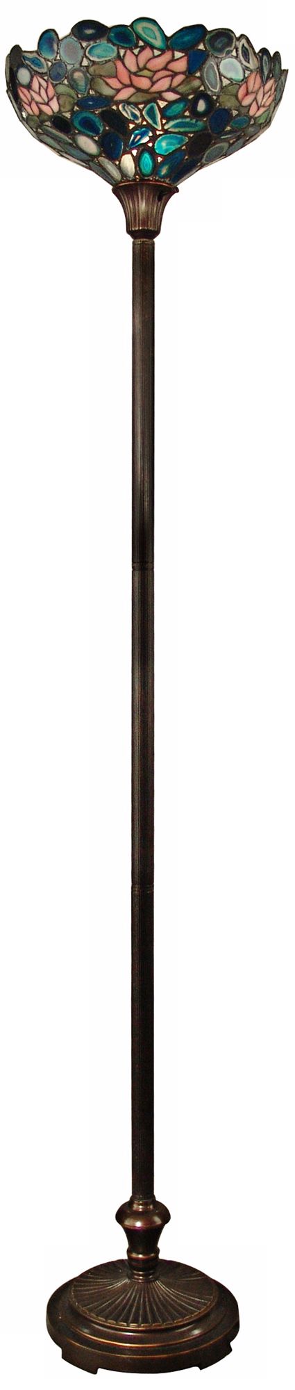 Dale Tiffany Waterlily Agate Torchiere Floor Lamp