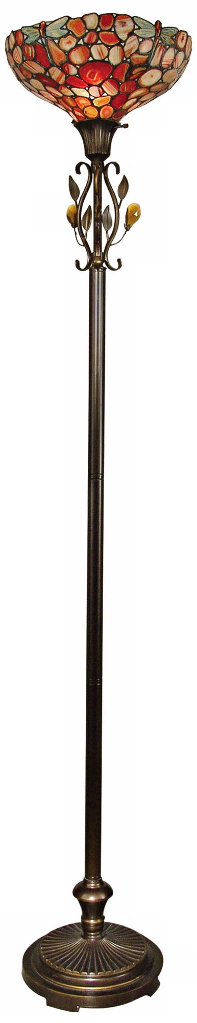 Dale Tiffany Dragonfly Agate Torchiere Floor Lamp