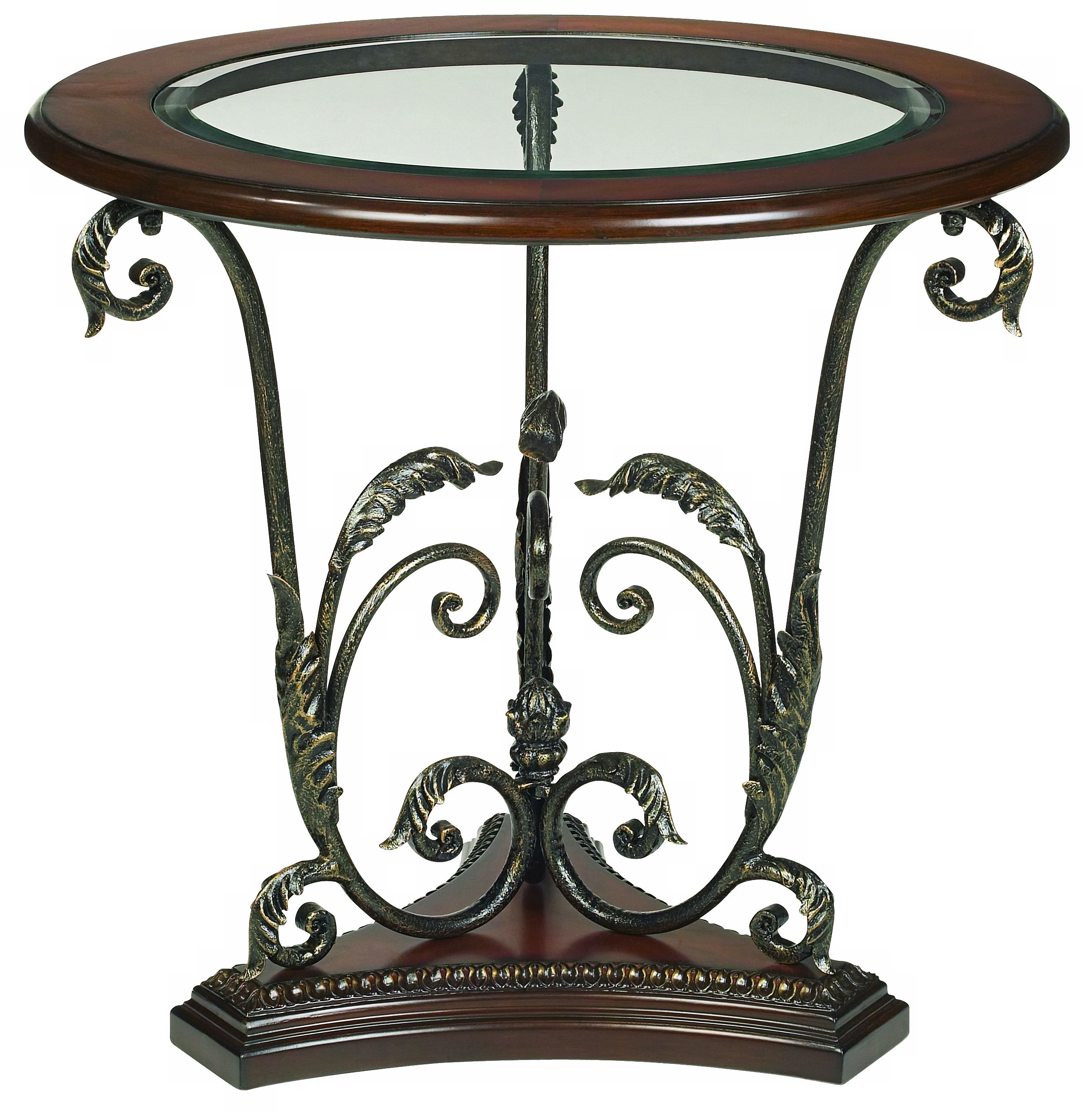 Gracia Metal Scroll Base End Table