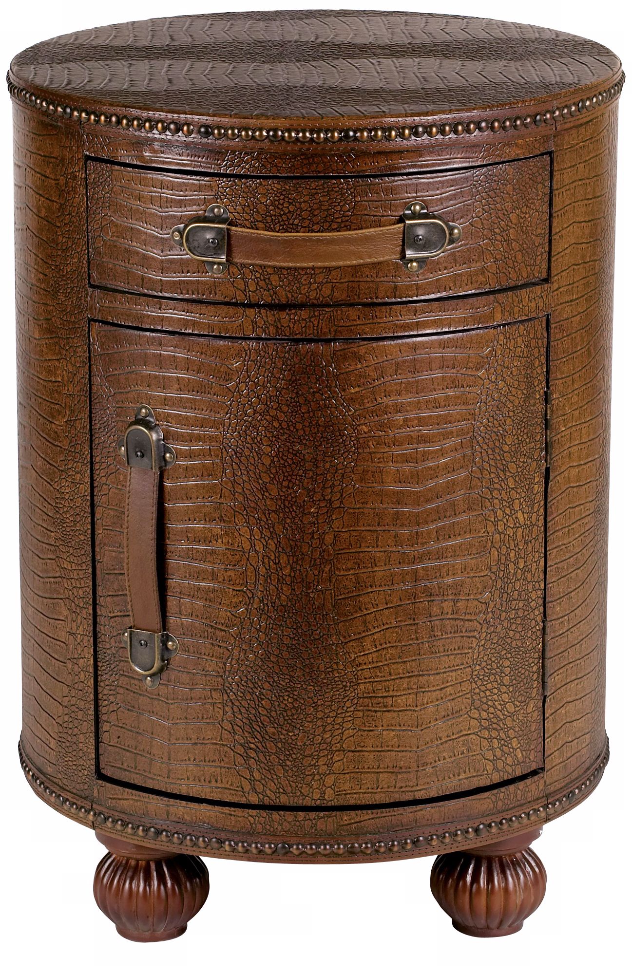 Bali Collection Mock Alligator Drum Table