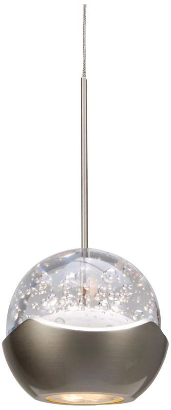 WAC Genesis 3 3/4" Wide Nickel LED Mini Pendant