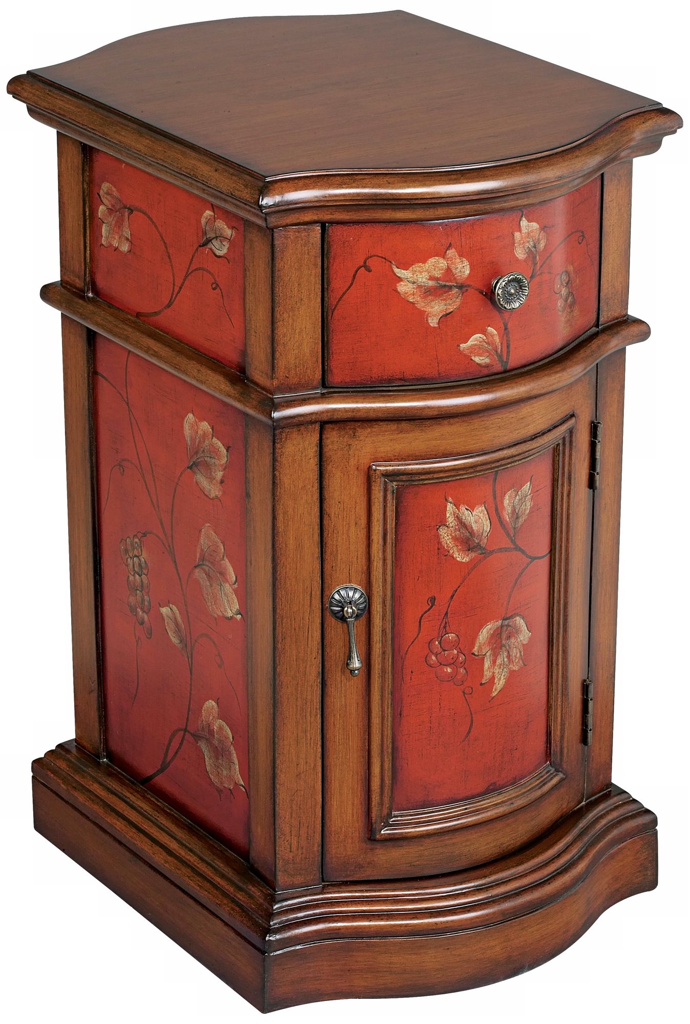 Grape Vine Hand-Painted Chairside Table