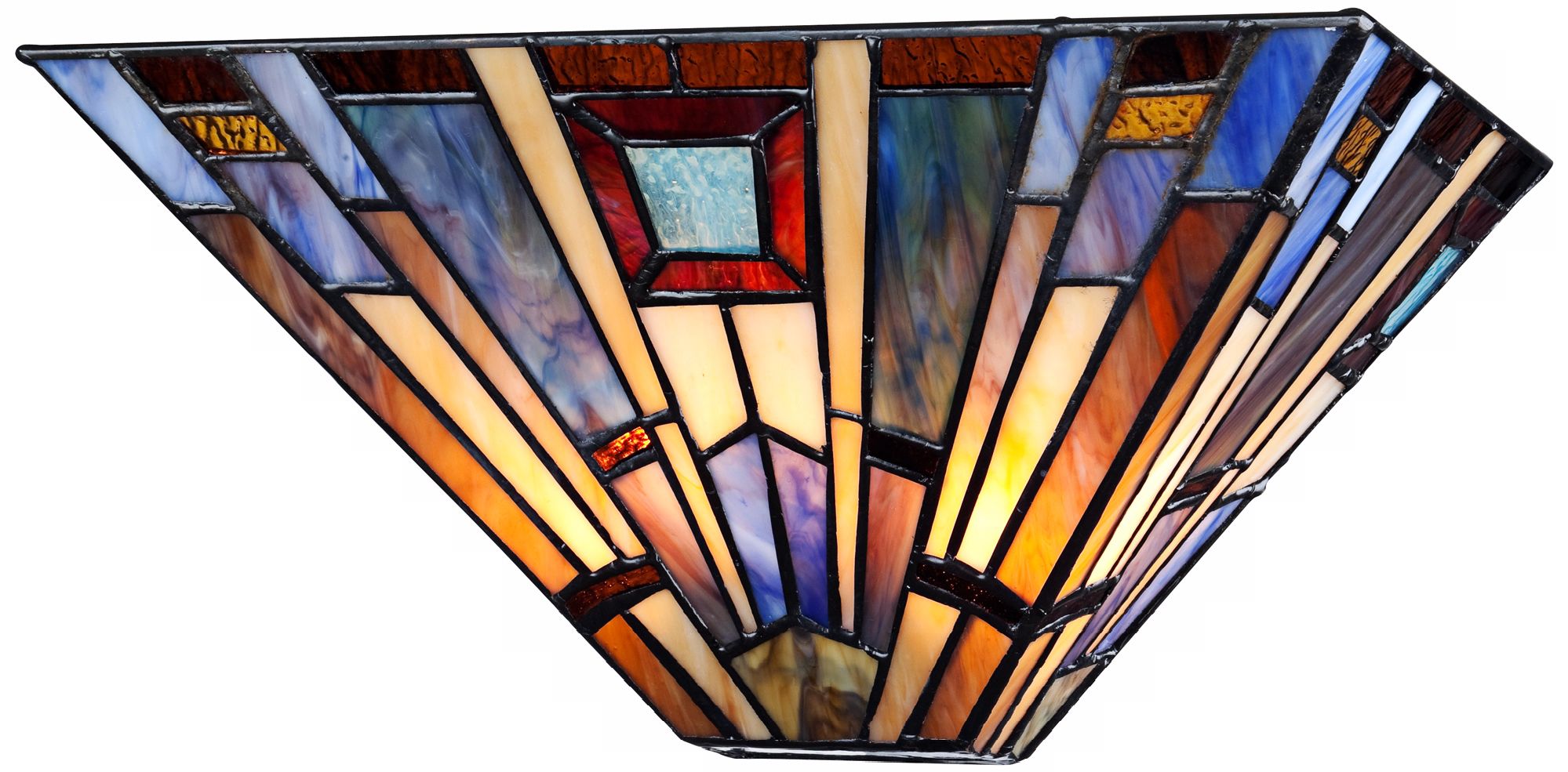 Robert Louis Tiffany Earth Tone 14" Wide Pocket Wall Sconce