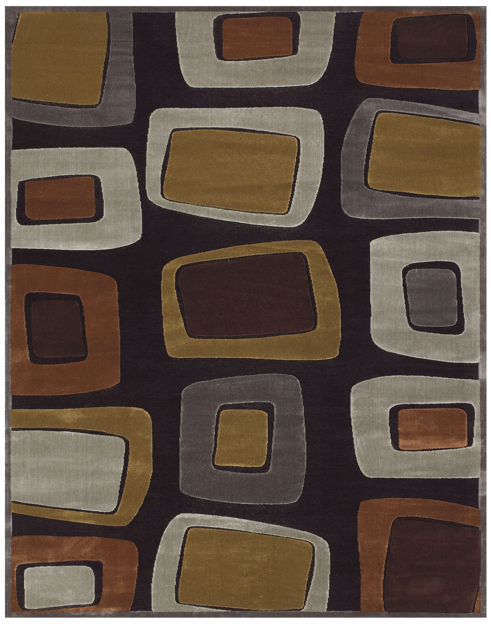 Glaston Driscoll Black and Gray 22x4 Area Rug T0721