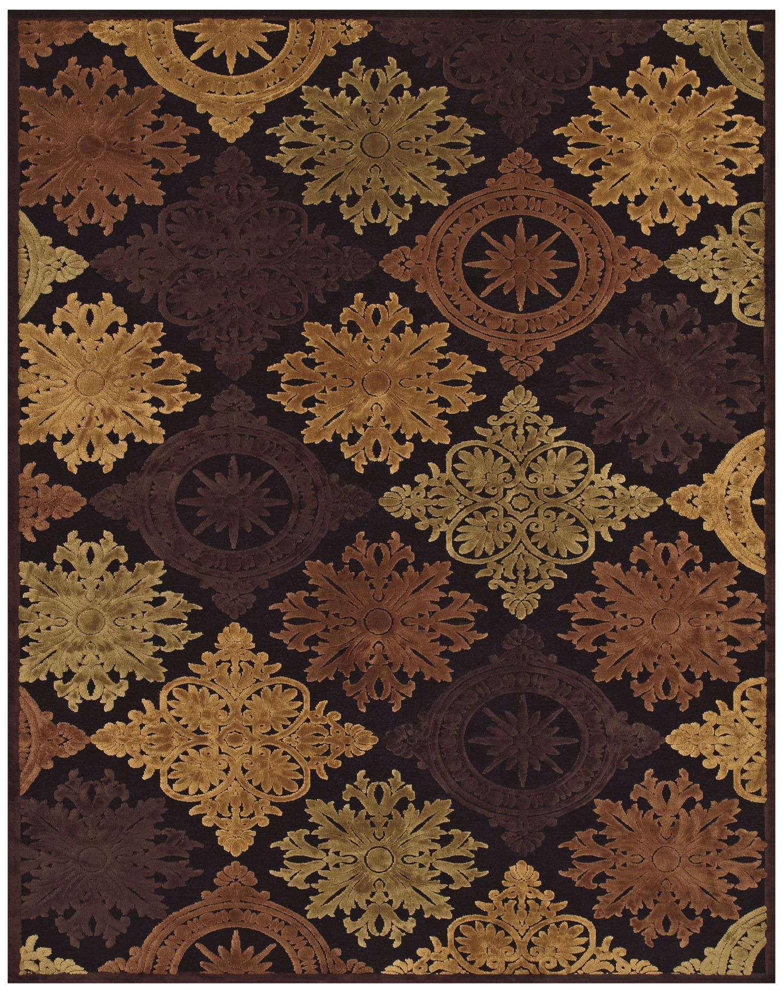 Glaston Decker Black and Chocolate Area Rug