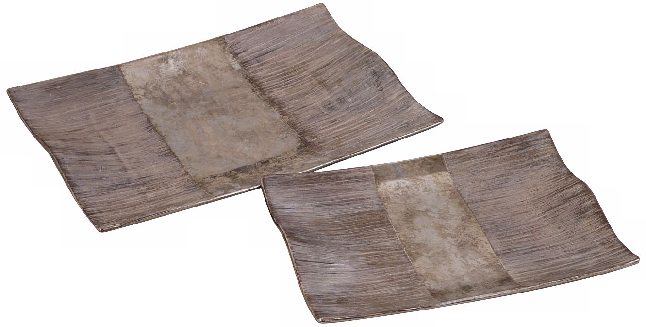 Uttermost Set of 2 Antiqued Ceramic Trays