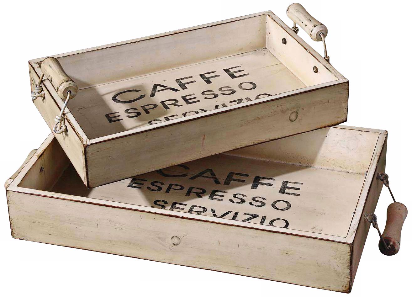Uttermost Set of 2 Fir Wood Caffe Trays