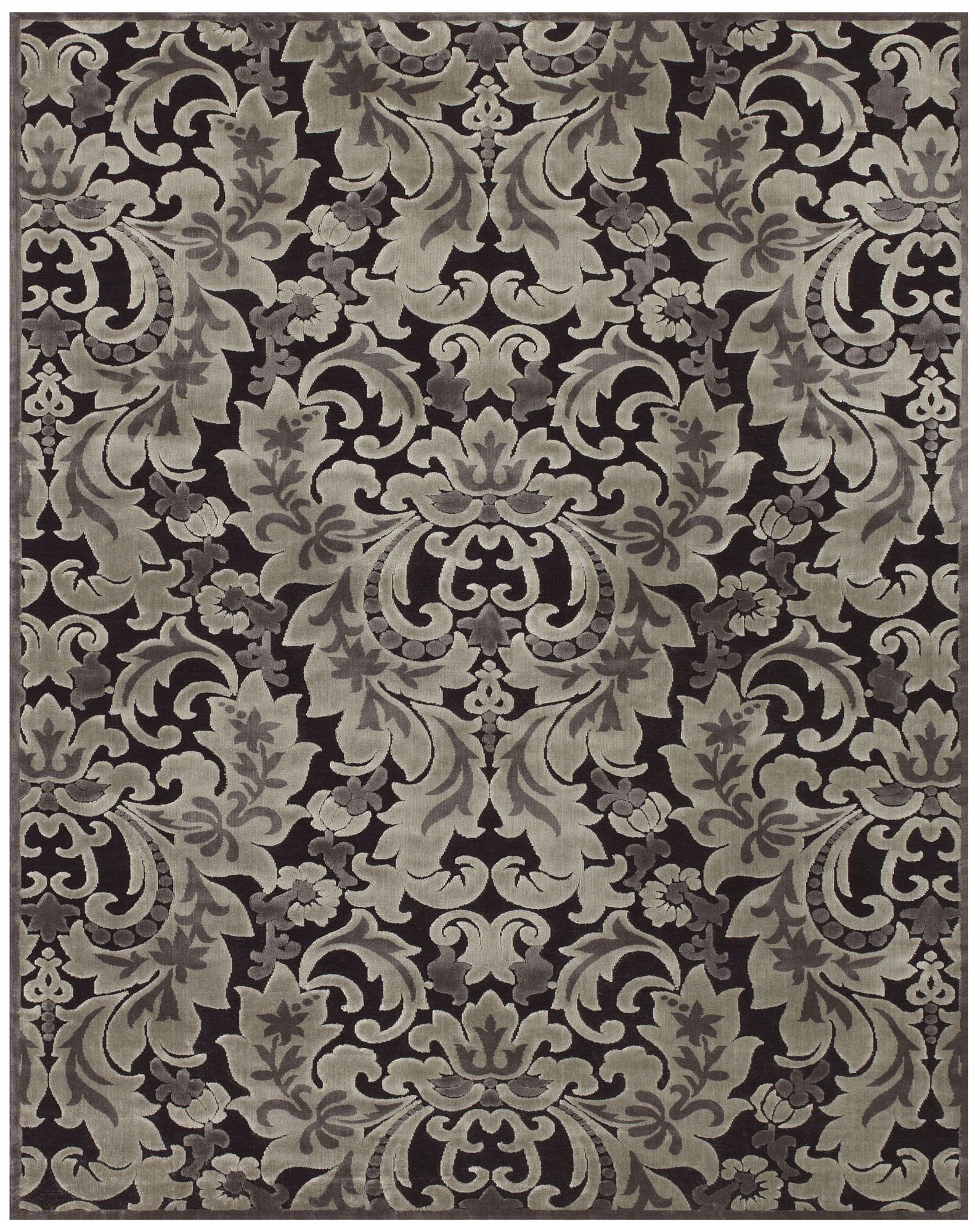 Glaston Glenn Black and Silver Area Rug