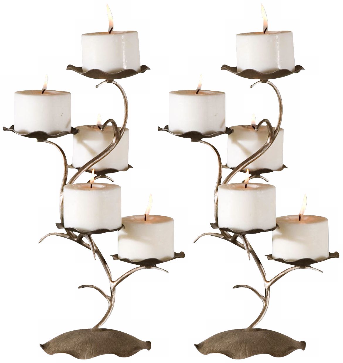 Set of 2 Lotus Candle Holder