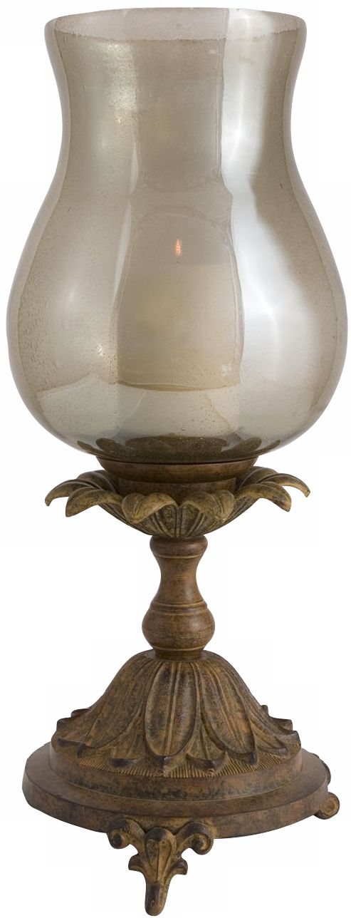 Chandell Smoky Gray Glass Candle Holder
