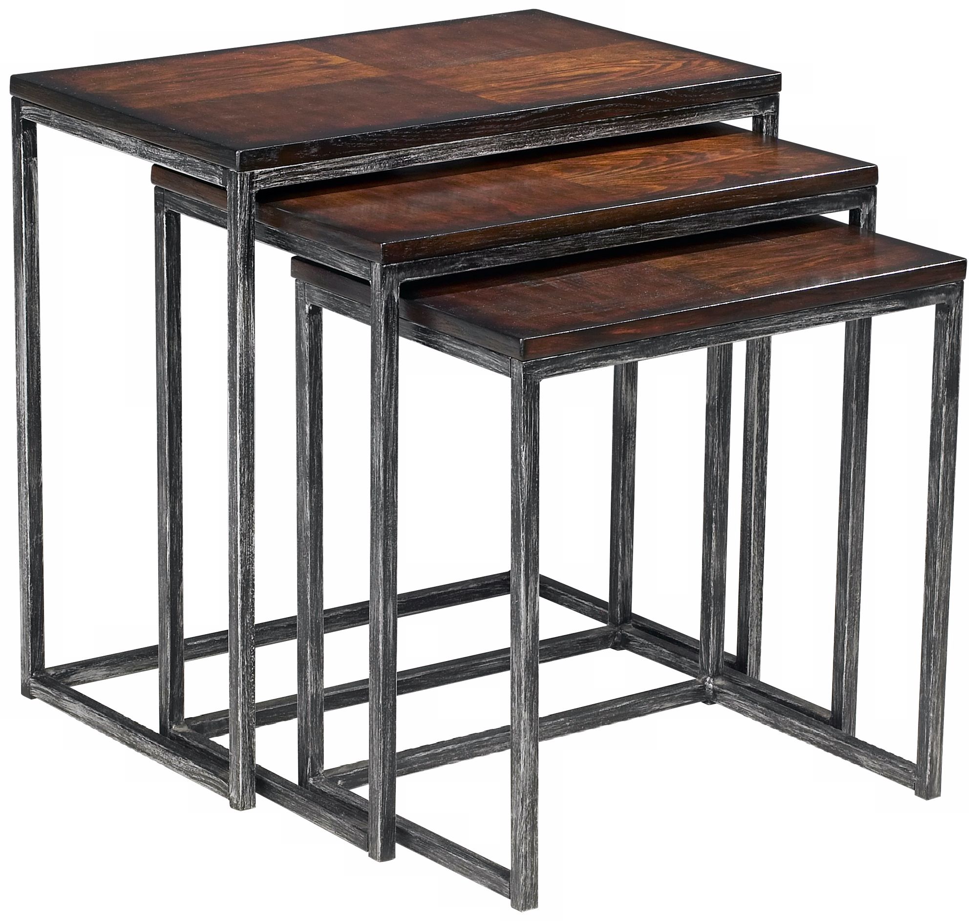 Three Tiered Brown Cherry Nesting Tables