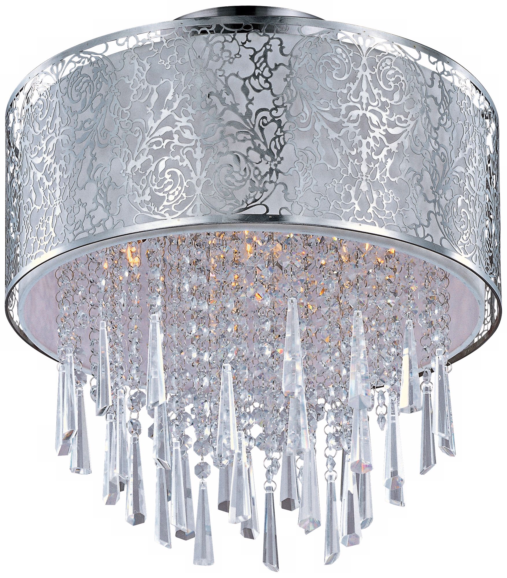 Maxim Rapture White Satin Nickel Semi-Flush Ceiling Light