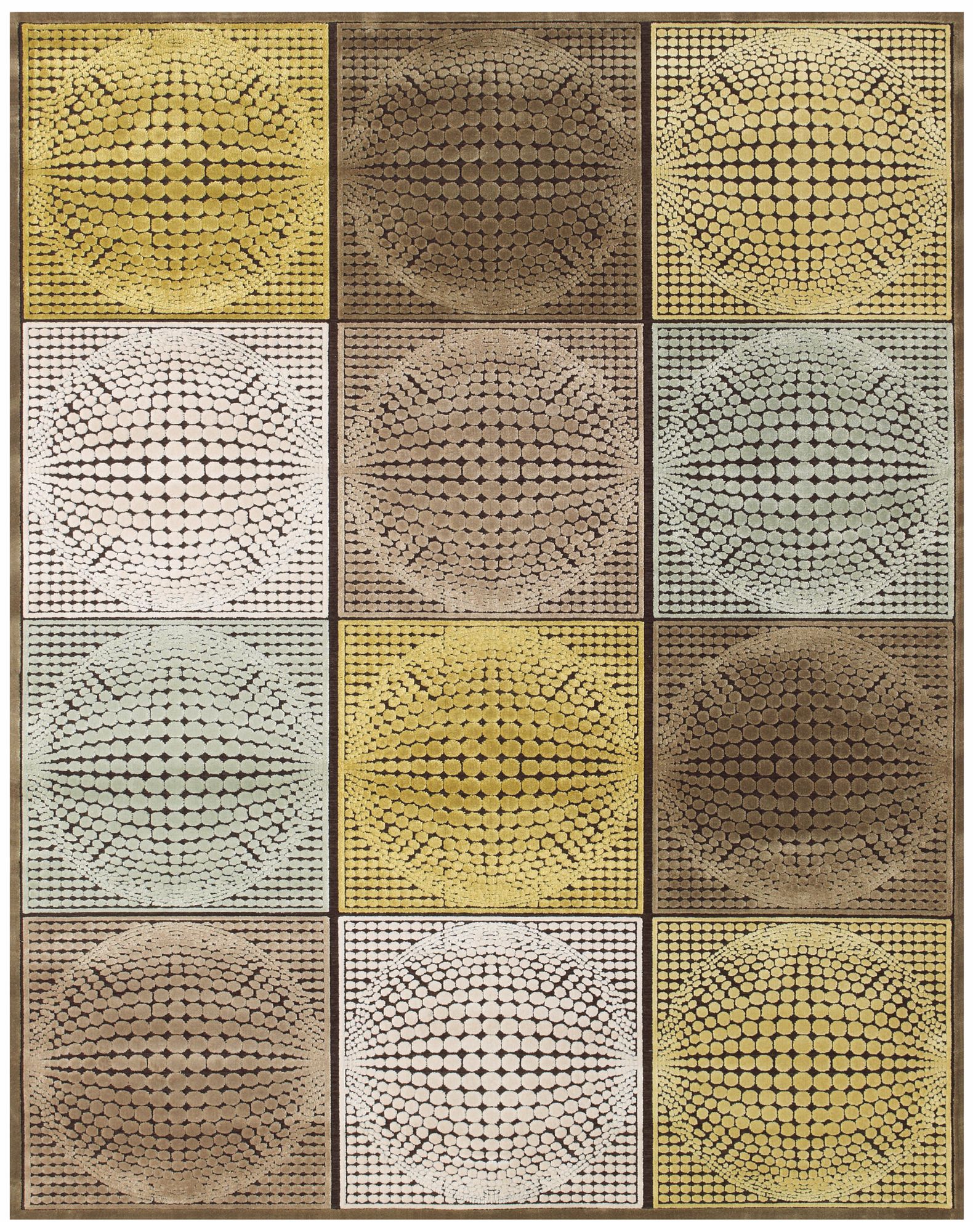 Glaston Cirque Chocolate and Ecru Area Rug