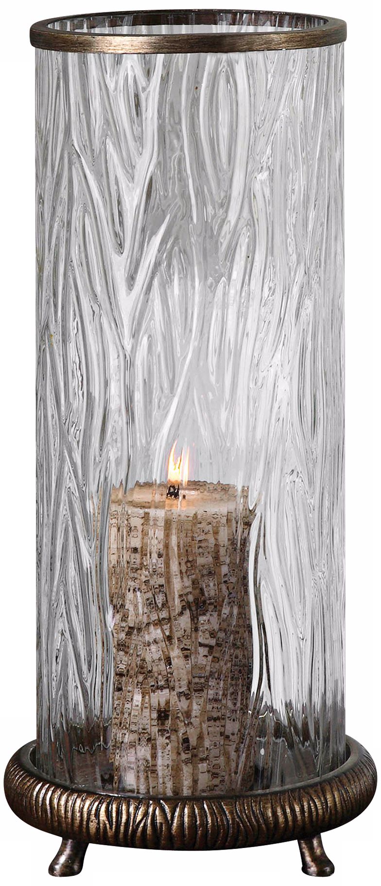 Uttermost Champagne Silver Finish Tomi Candle Holder