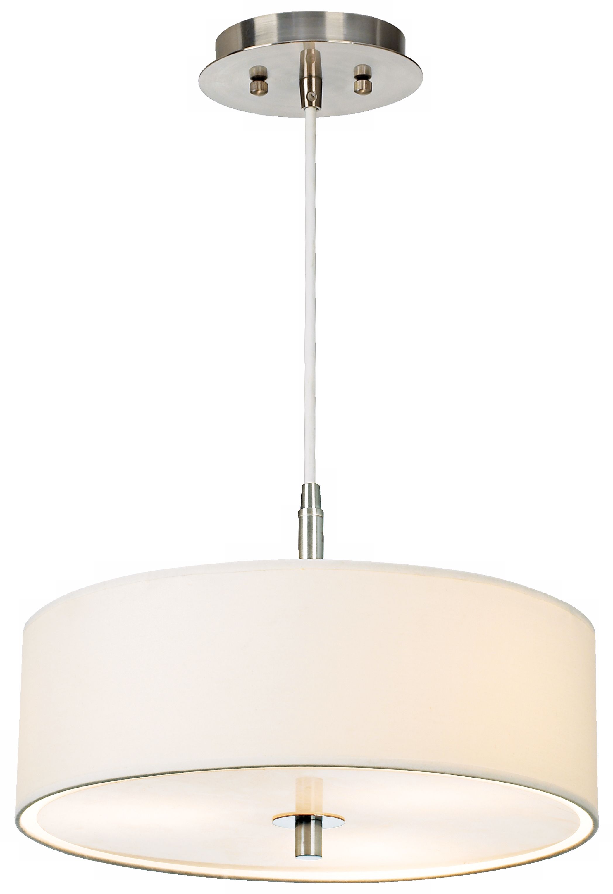 White Drum Shade 16" Wide Pendant Chandelier