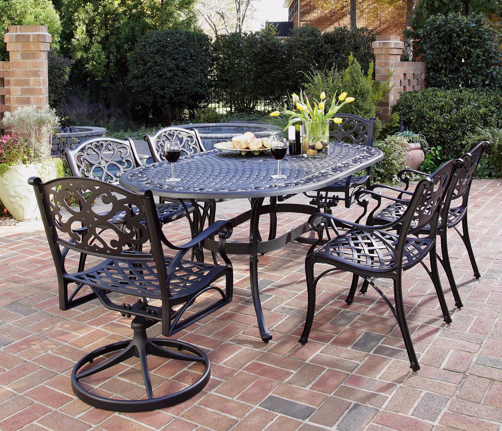 Biscayne Black 7-Piece Outdoor Dining Set