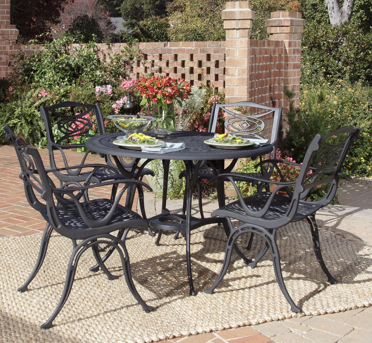 Malibu Black 5-Piece Outdoor Dining Set