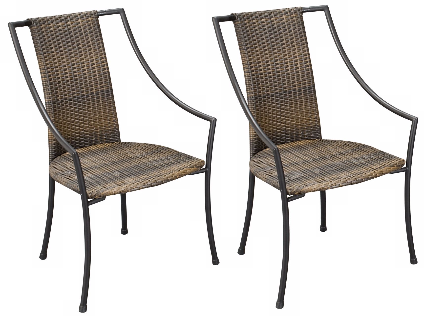 Laguna Walnut and Black Set of 2 Outdoor Dining Chairs