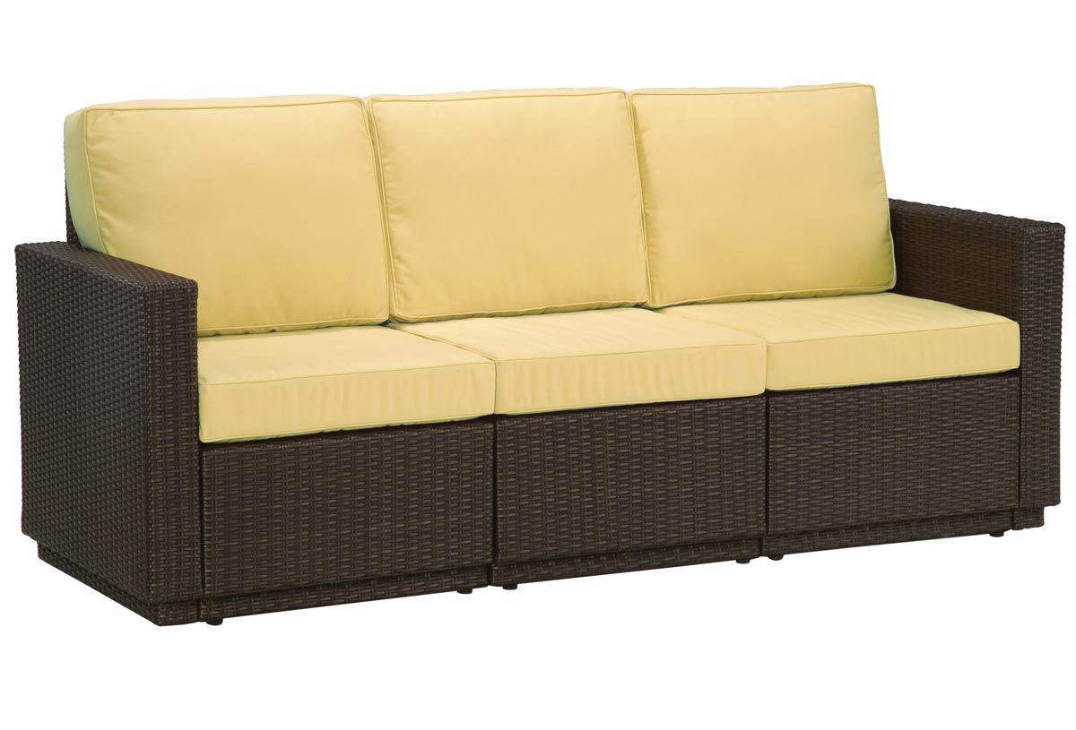 Riviera Brown Harvest Fabric 3 Cushion Outdoor Sofa
