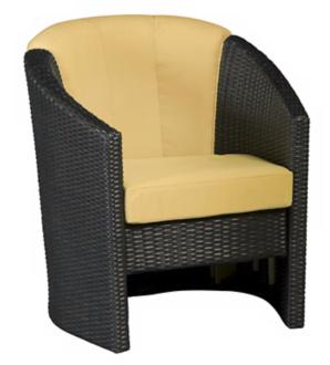 Riviera Harvest Fabric Outdoor Barrel Accent Chair T1341