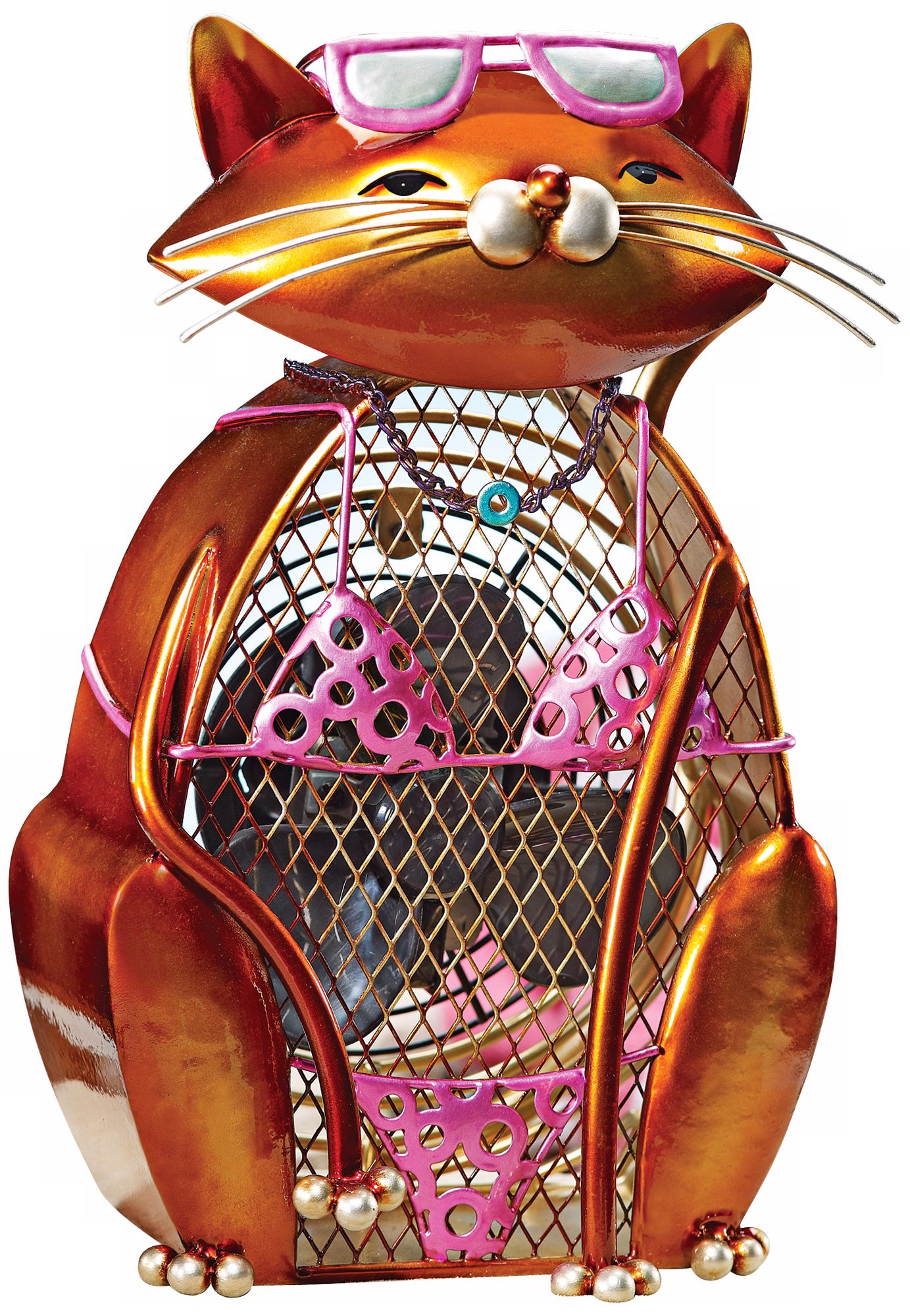 Cat Summer Figurine Decorative Desk Fan